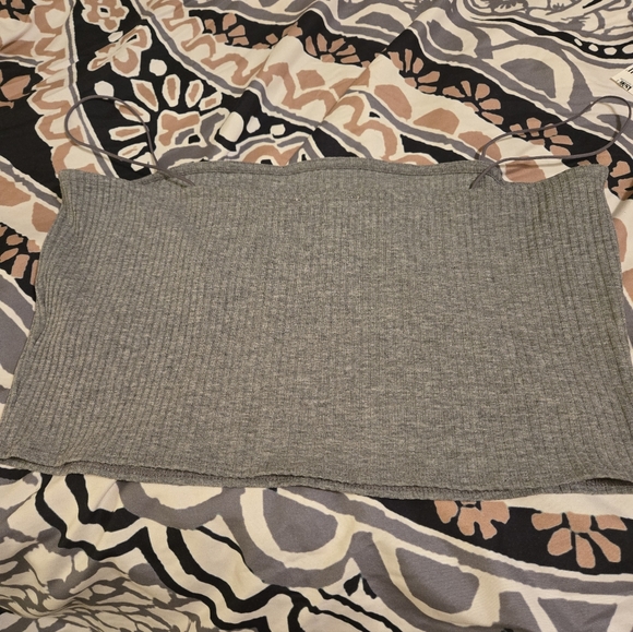 NWTGray Ribbed Tube Top - Picture 3 of 3